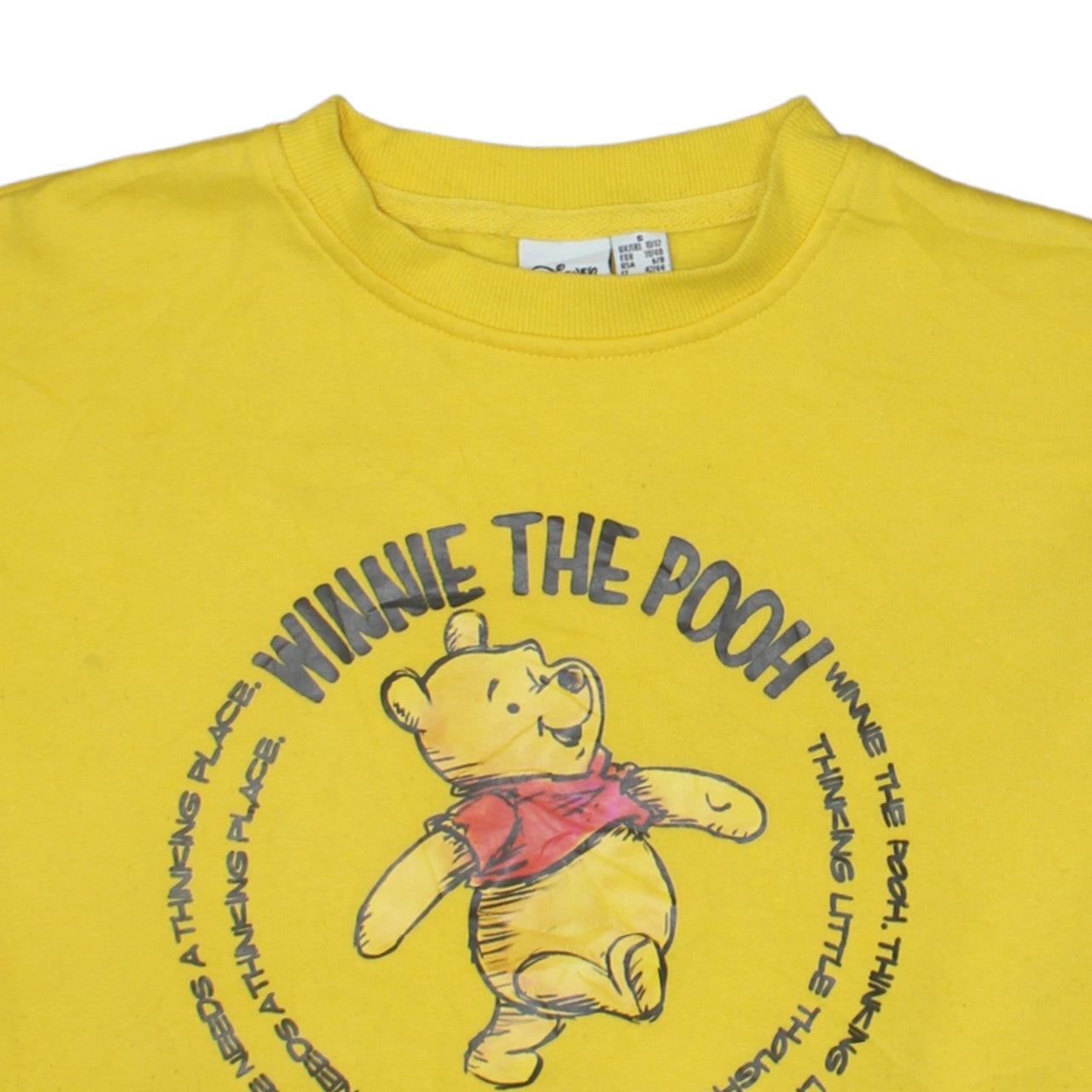Disney Winnie the Pooh Yellow Sweatshirt Women’s S 10/12 Primark Cotton