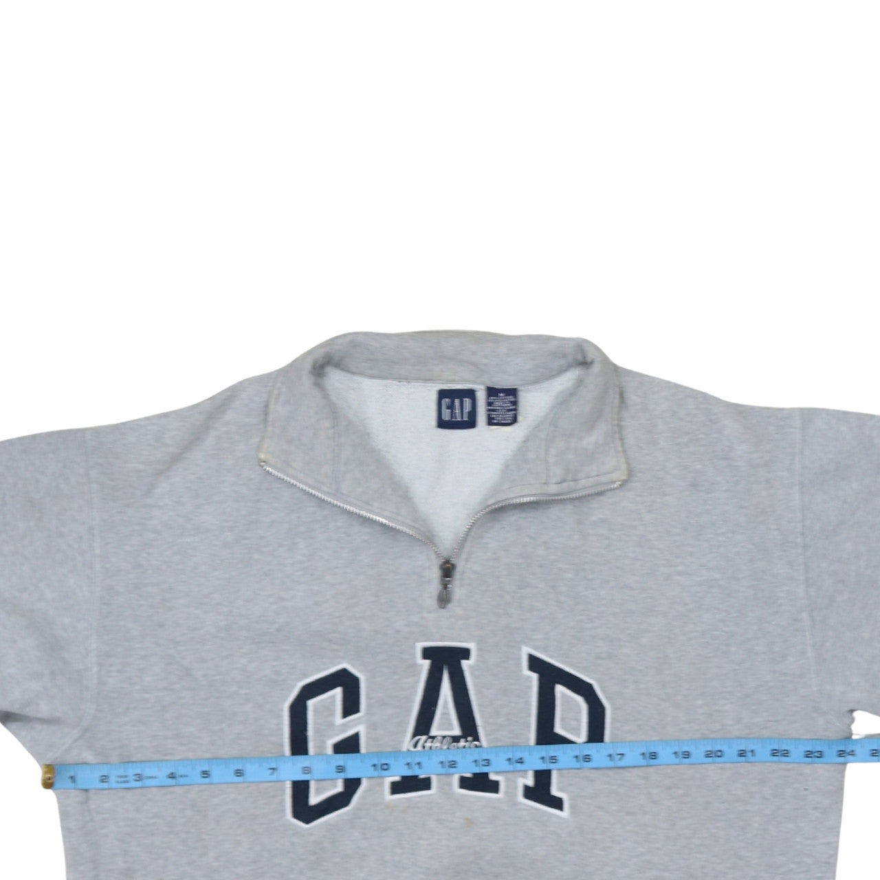 GAP Men's Grey 1/4 Zip Athletic Logo Sweatshirt M Regular Fit