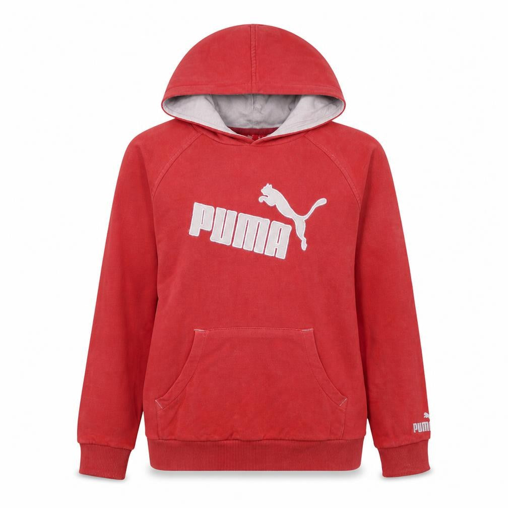 PUMA Teens Red Pullover Hoodie Sweatshirt Size 12 Logo Graphic