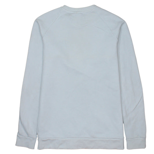 adidas Men's White Crew Neck Logo Pullover Sweatshirt Size S