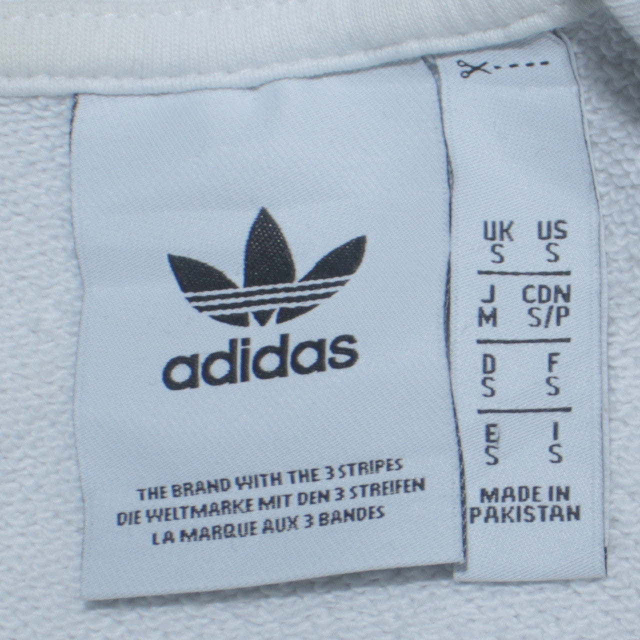 adidas Men's White Crew Neck Logo Pullover Sweatshirt Size S