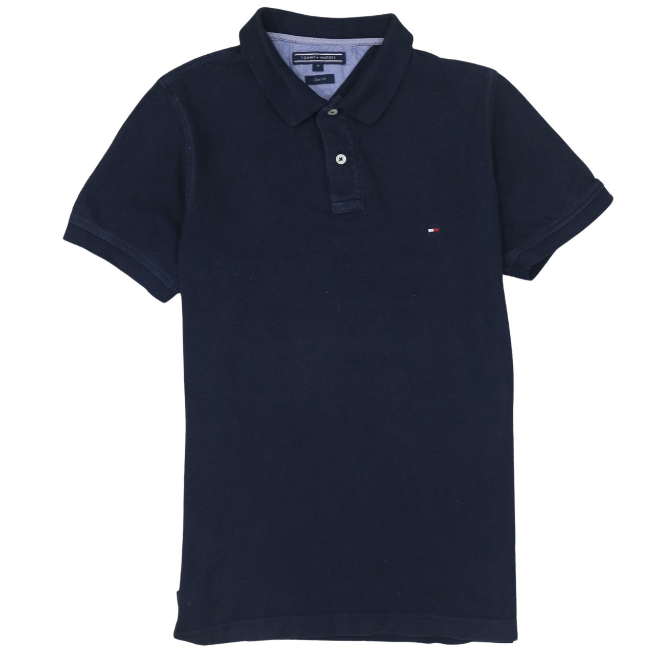 Tommy Hilfiger Men's Blue Slim Fit Cotton Polo Shirt M