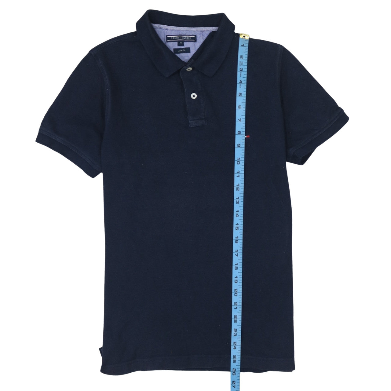 Tommy Hilfiger Men's Blue Slim Fit Cotton Polo Shirt M