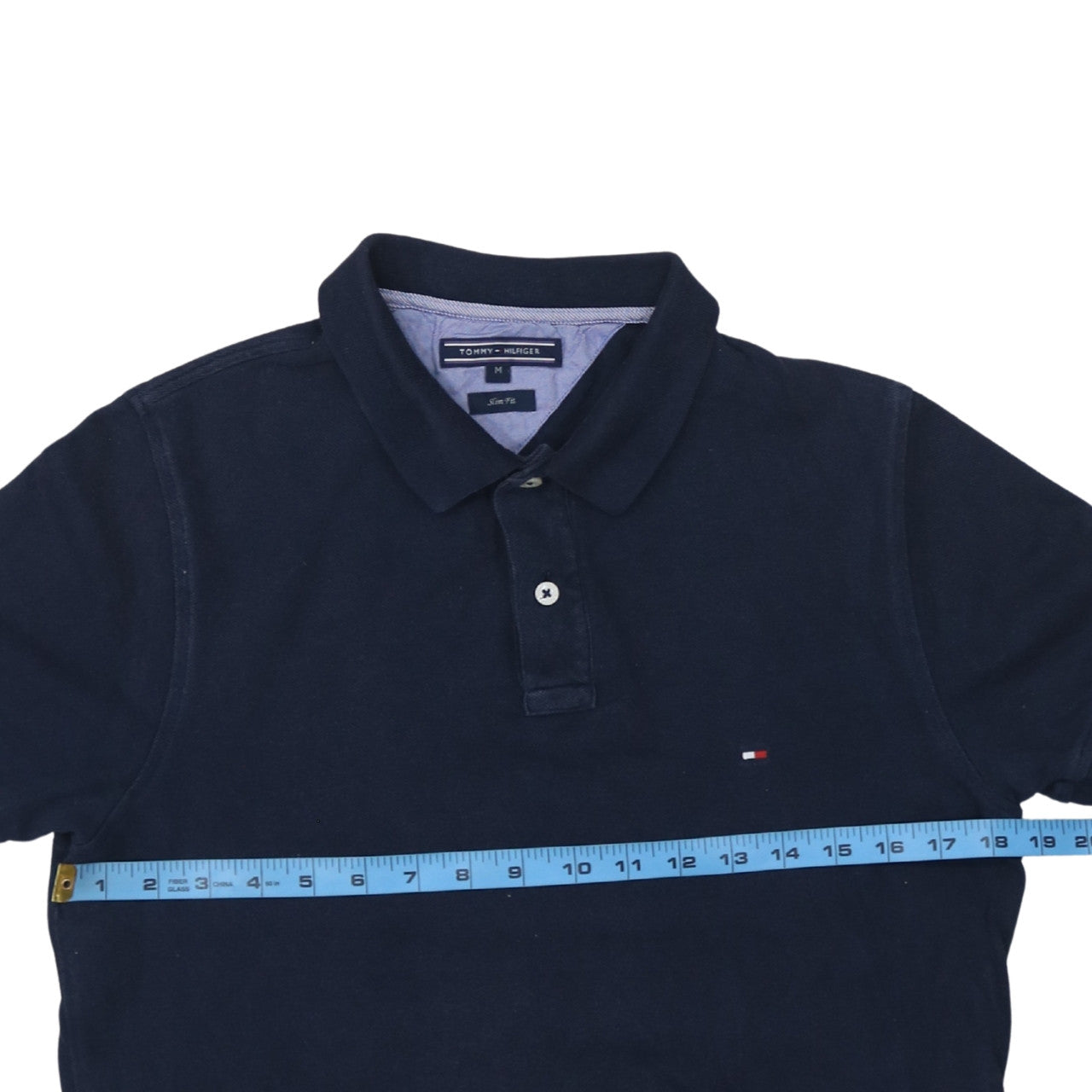 Tommy Hilfiger Men's Blue Slim Fit Cotton Polo Shirt M