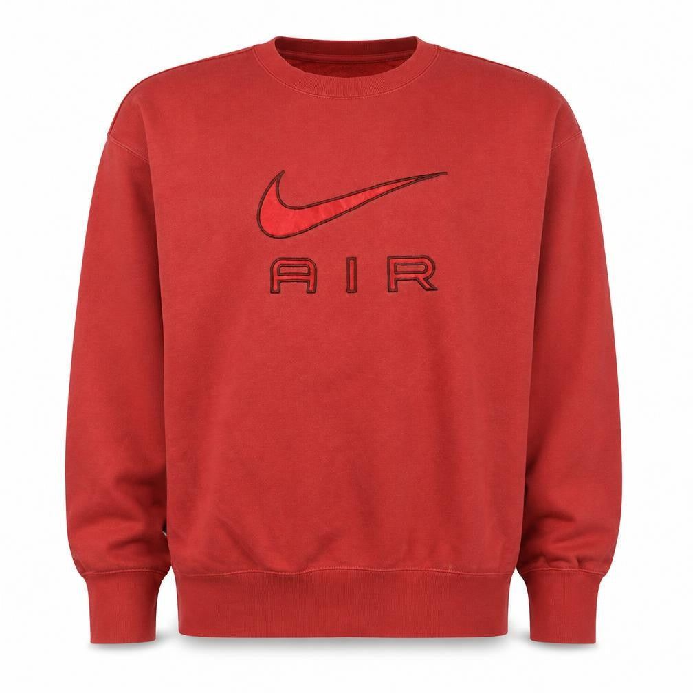Nike Men's Red Air Logo Pullover Sweatshirt XS Fleece Crew Neck