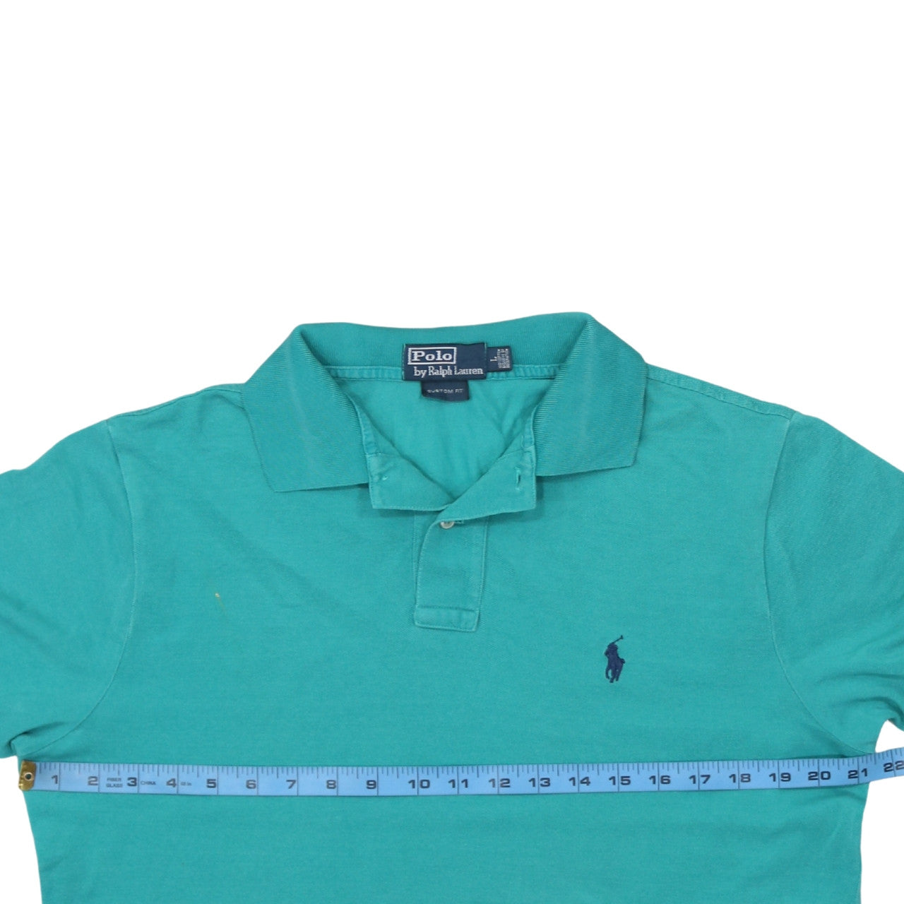 Ralph Lauren Men's Green Custom Fit Short Sleeve Polo Shirt Size L