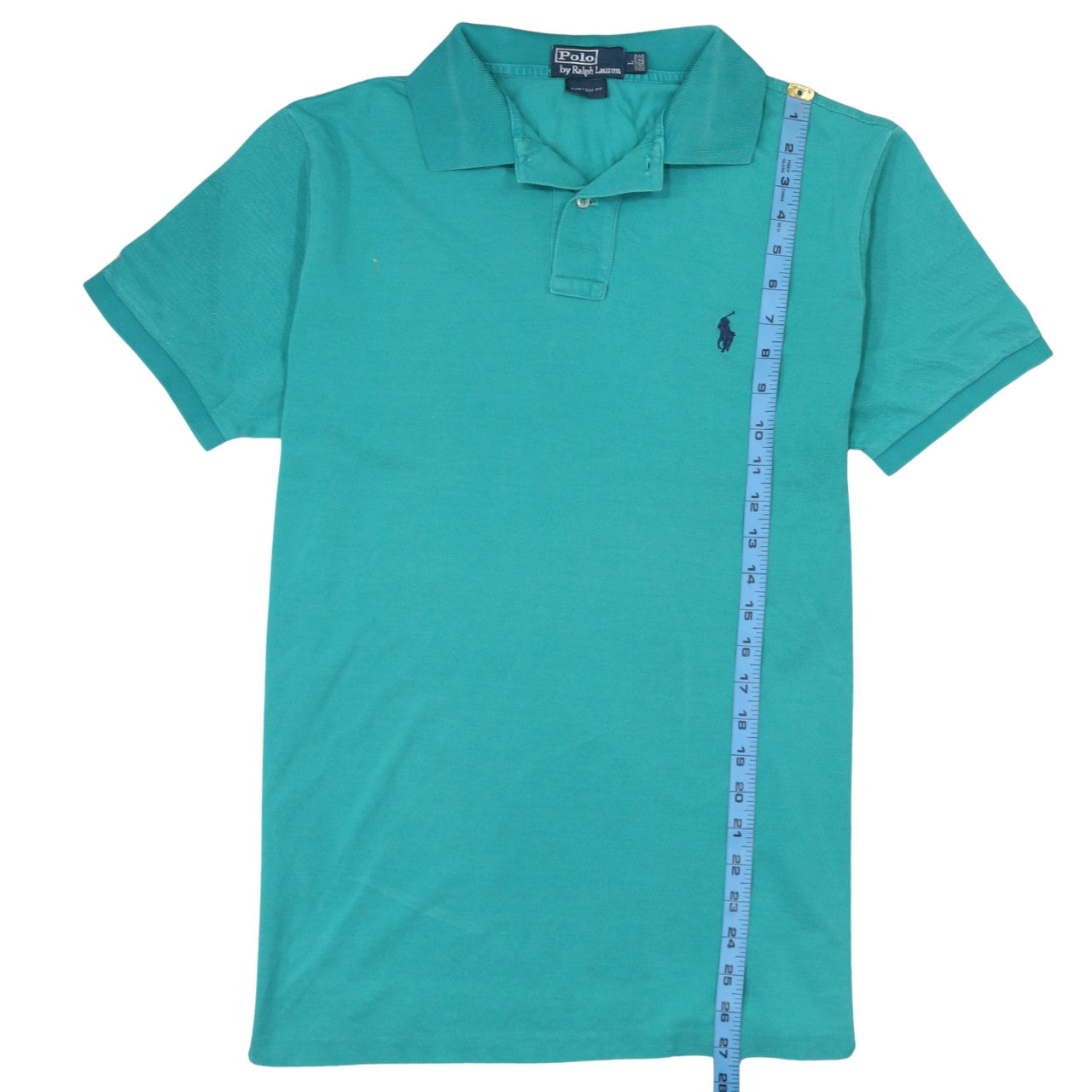 Ralph Lauren Men's Green Custom Fit Short Sleeve Polo Shirt Size L