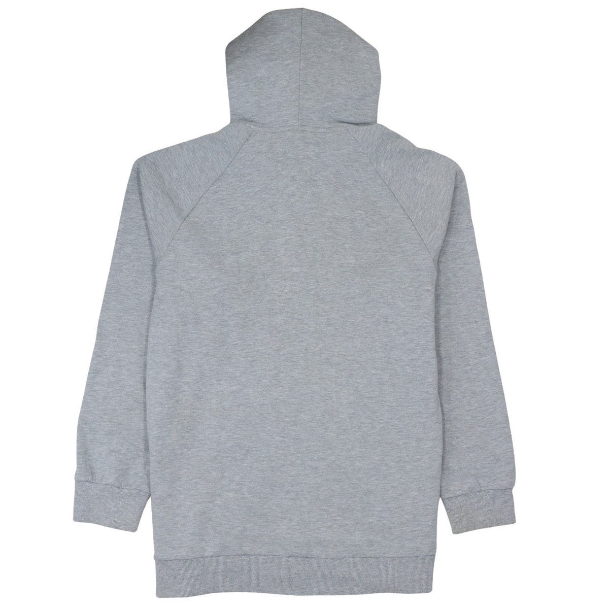 Back view of Adidas Men's Grey XL Pullover Hoodie with Blue Logo