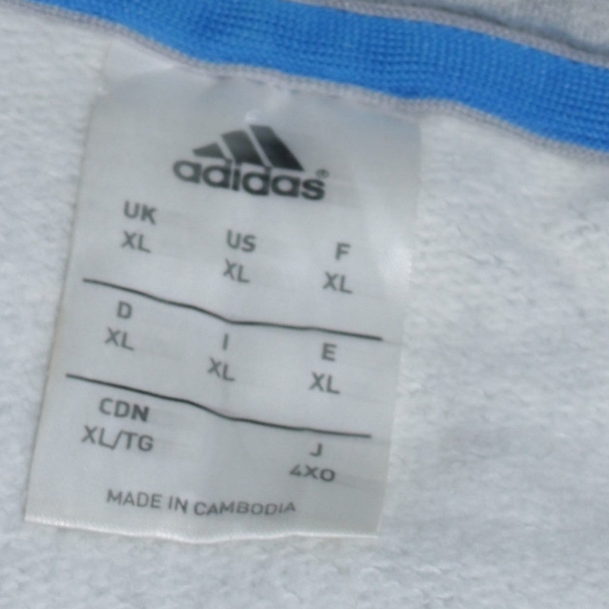 Additional view of Adidas Men's Grey XL Pullover Hoodie with Blue Logo