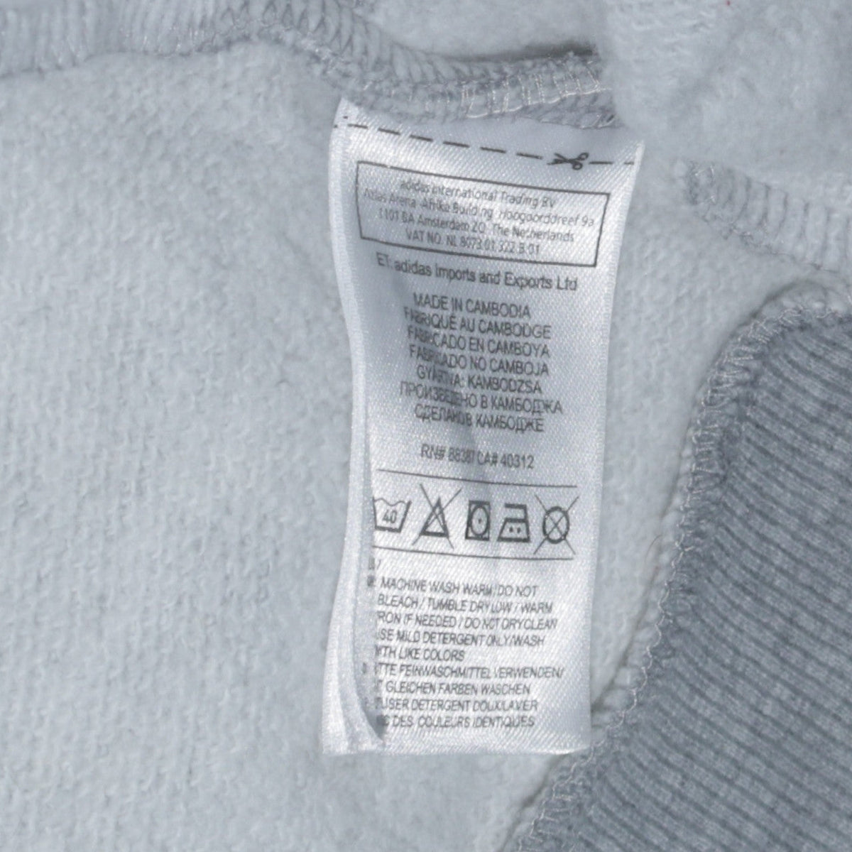 Additional view of Adidas Men's Grey XL Pullover Hoodie with Blue Logo