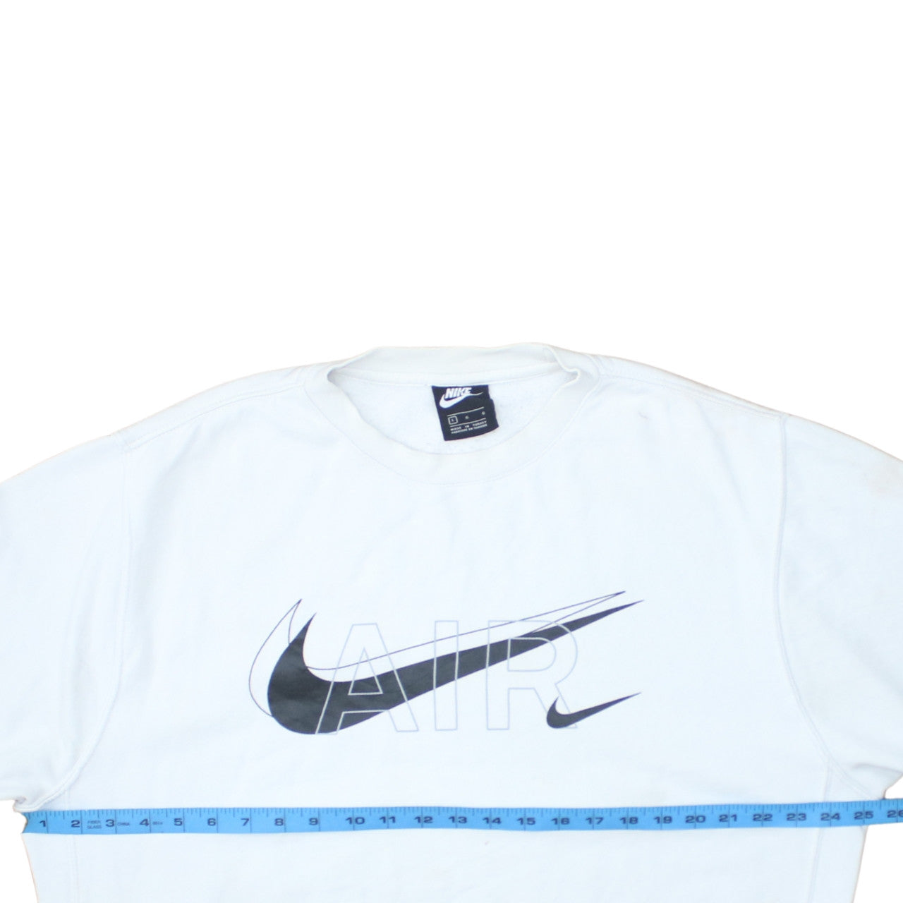 Nike Men's White AIR Logo Pullover Sweatshirt L