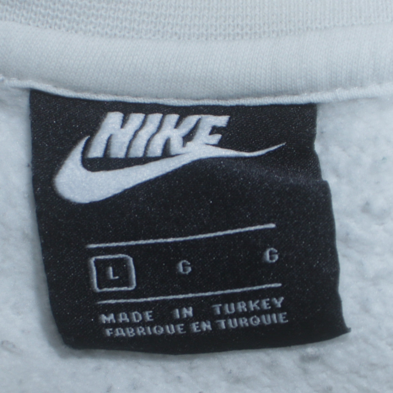 Nike Men's White AIR Logo Pullover Sweatshirt L