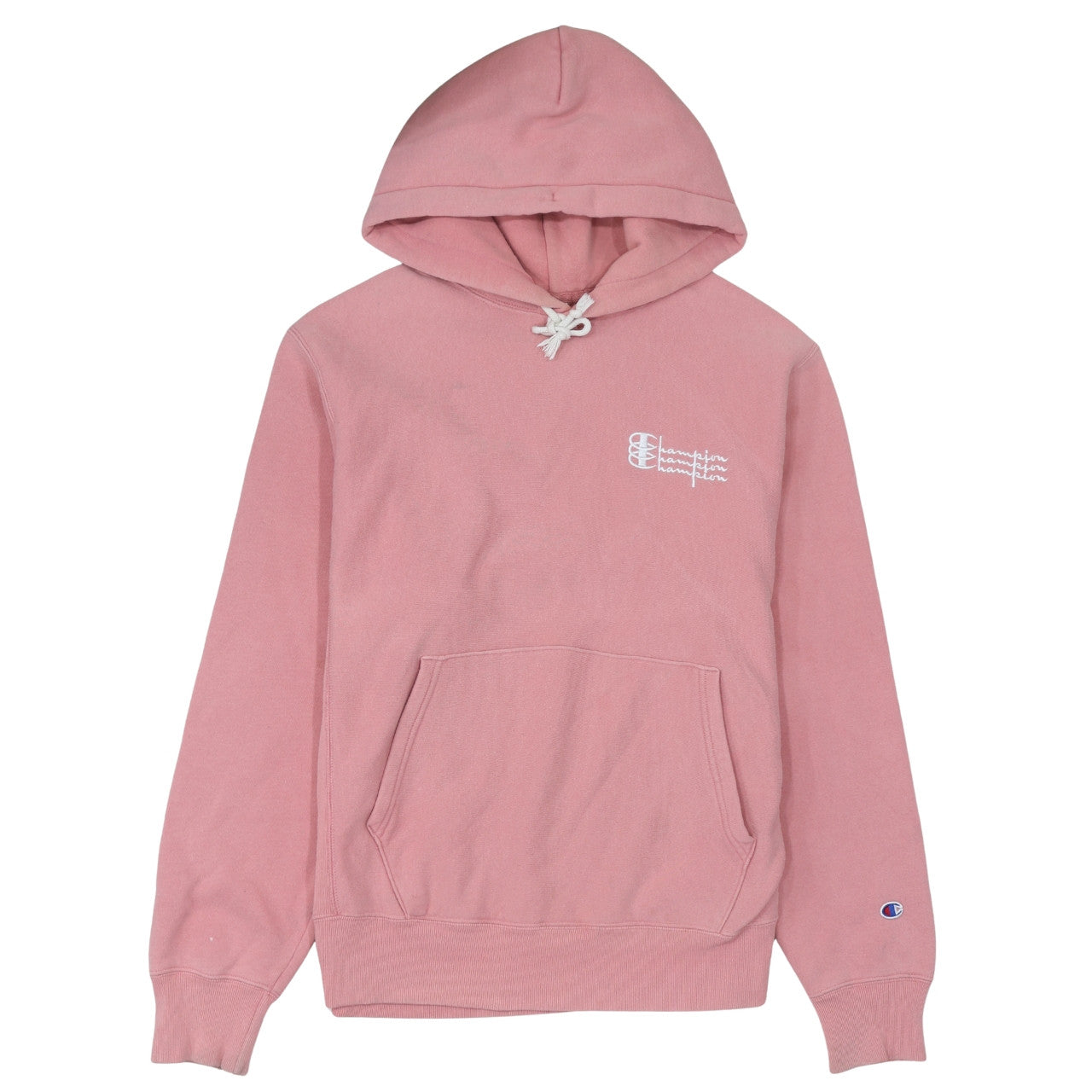 Champion Men's Pink Reverse Weave Pullover Hoodie Medium