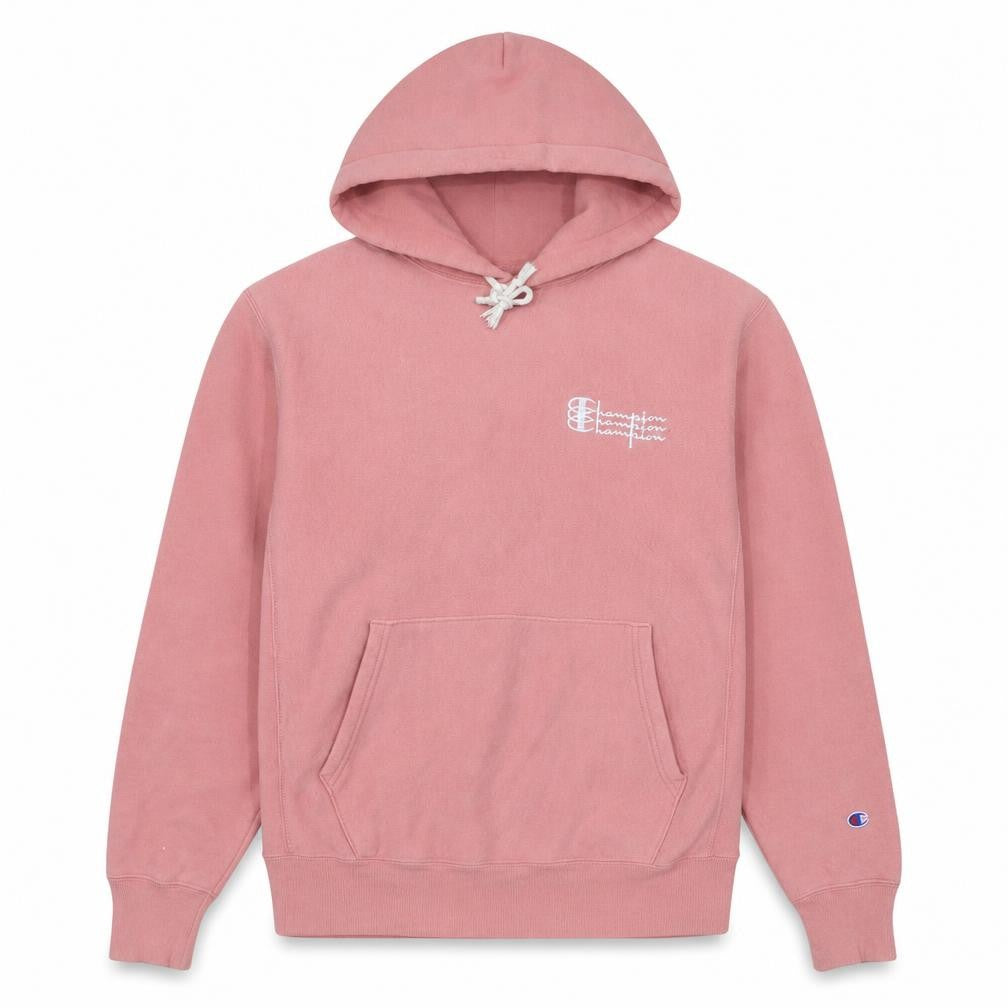 Champion Men's Pink Reverse Weave Pullover Hoodie Medium