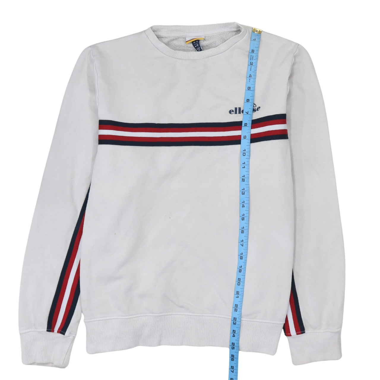 Ellesse Womens White UK 12 Pullover Sweatshirt Long Sleeve Cotton Blend