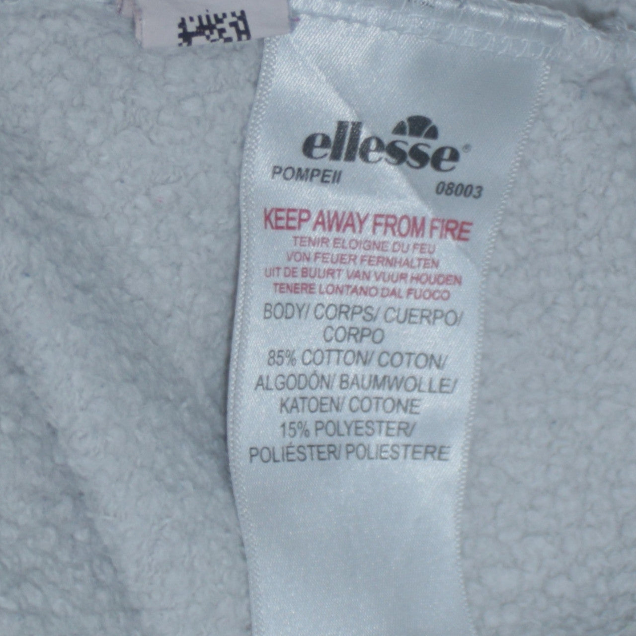 Ellesse Womens White UK 12 Pullover Sweatshirt Long Sleeve Cotton Blend