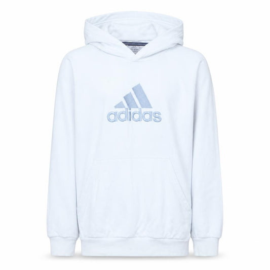 Adidas Boys White Pullover Hoodie Size 14-15 Years Essentials Logo Sweatshirt