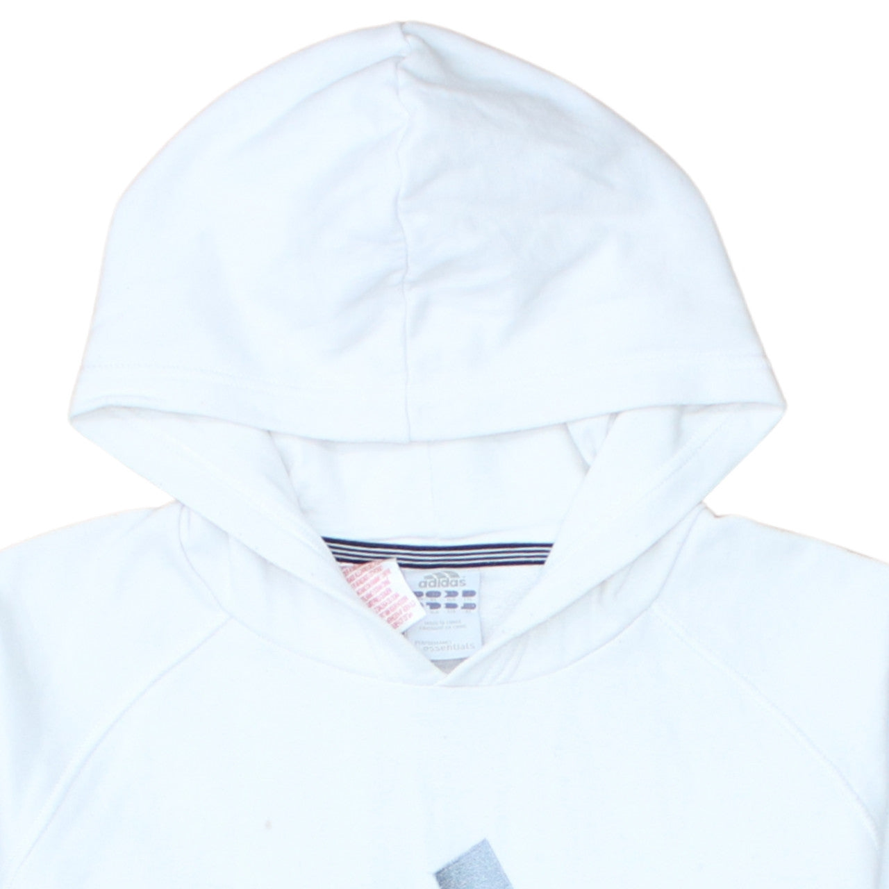 Adidas Boys White Pullover Hoodie Size 14-15 Years Essentials Logo Sweatshirt