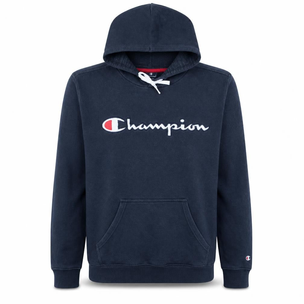 Champion Men’s Blue Pullover Hoodie Medium Logo Fleece Sweatshirt