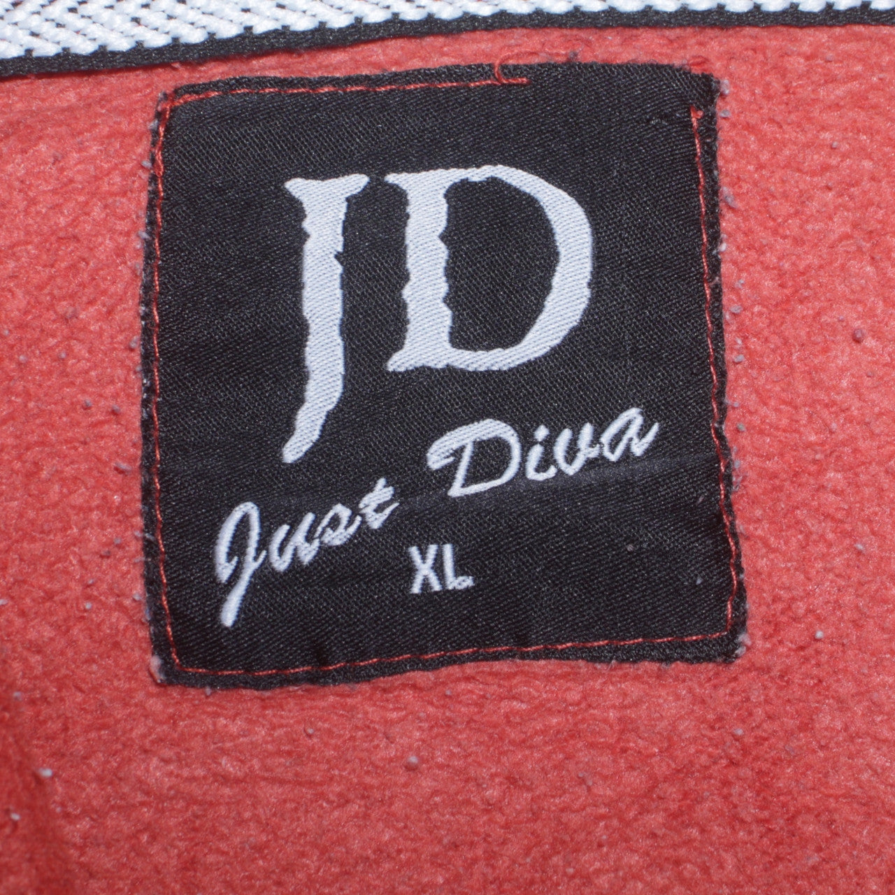 Just Diva Men’s Red Full Zip Hoodie XL Cotton Fleece Jacket