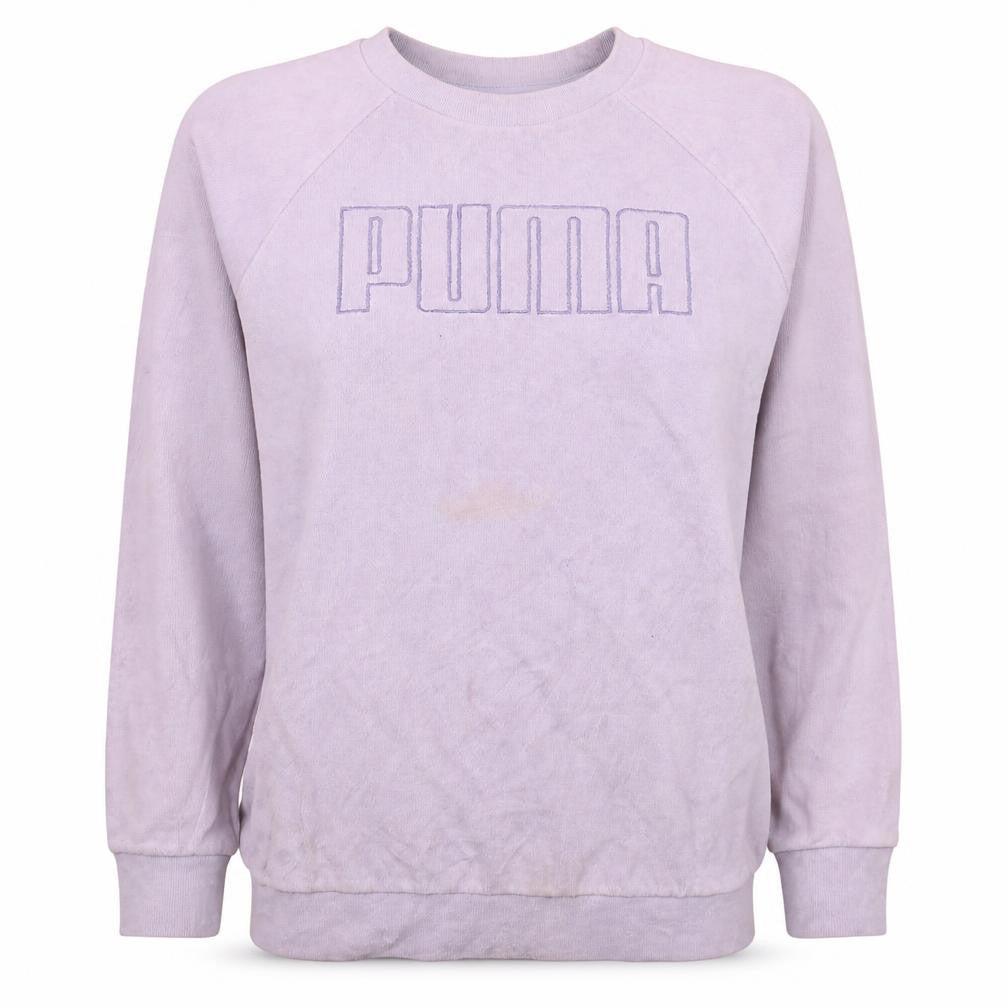 Puma Womens Lilac Crew Neck Logo Sweatshirt Size 10