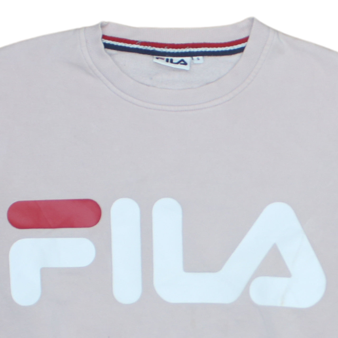 FILA Womens Beige Small Logo Crew Neck Pullover Sweatshirt