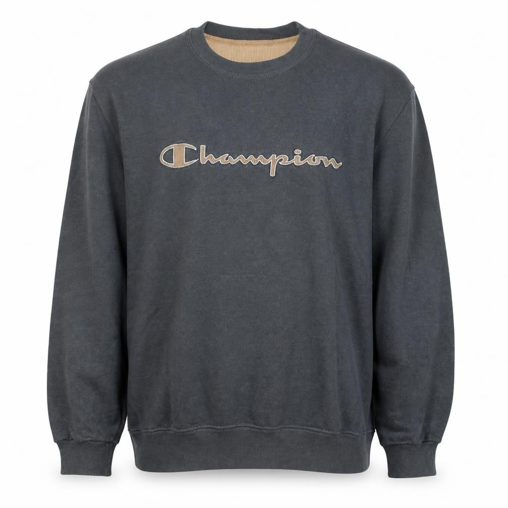 Champion Men's Grey XL Crew Neck Embroidered Pullover Sweatshirt