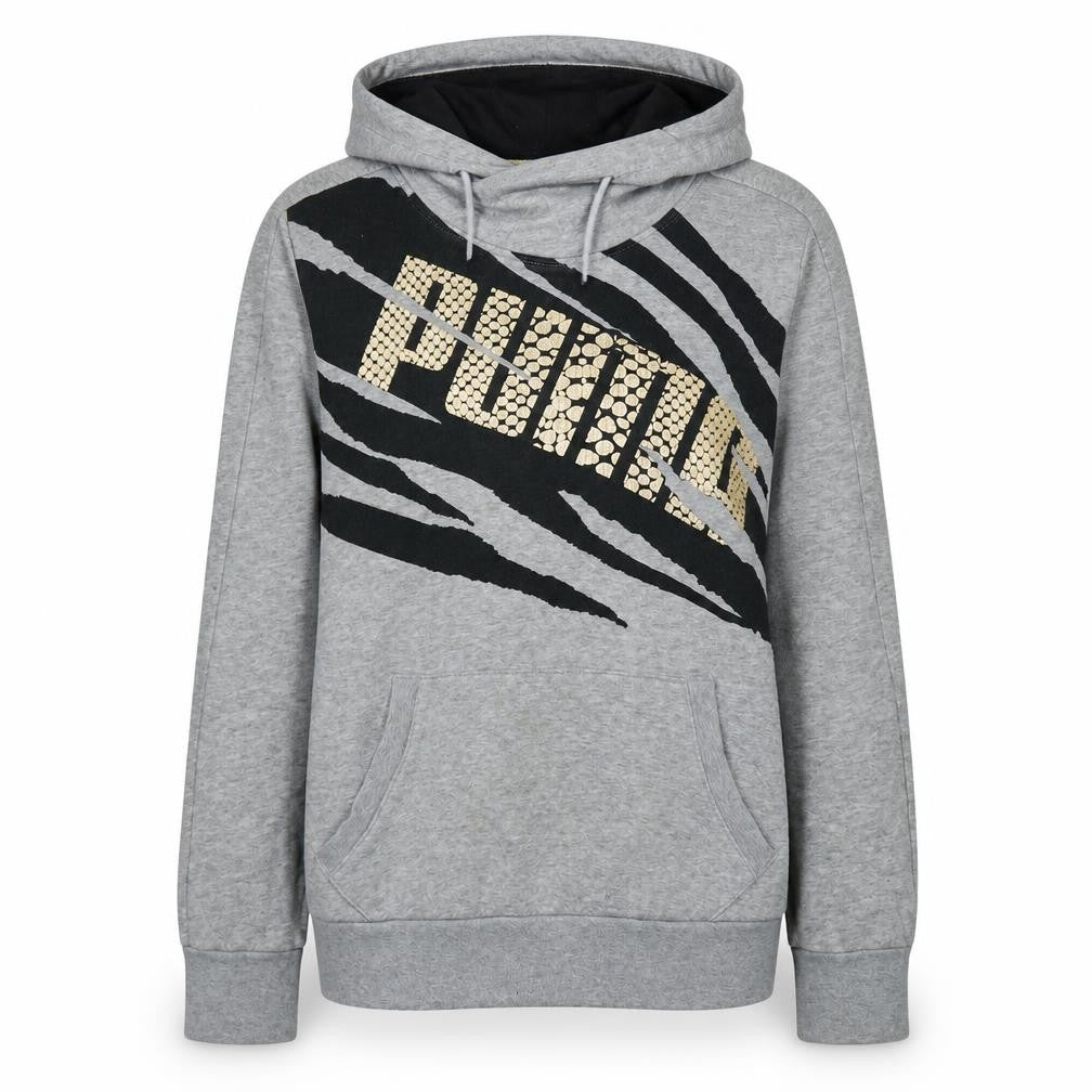 PUMA Womens Grey Animal Print Pullover Hoodie Size 12