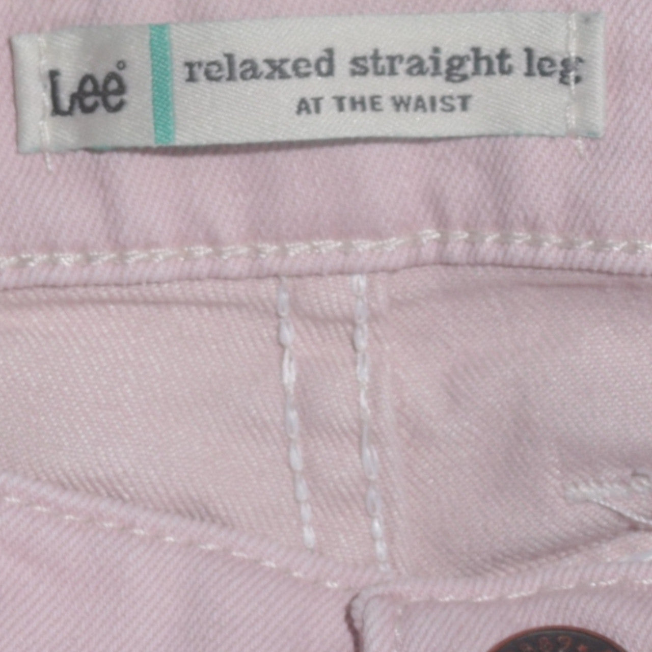 Lee Womens Pink Relaxed Straight Leg High Waist Jeans Size 8
