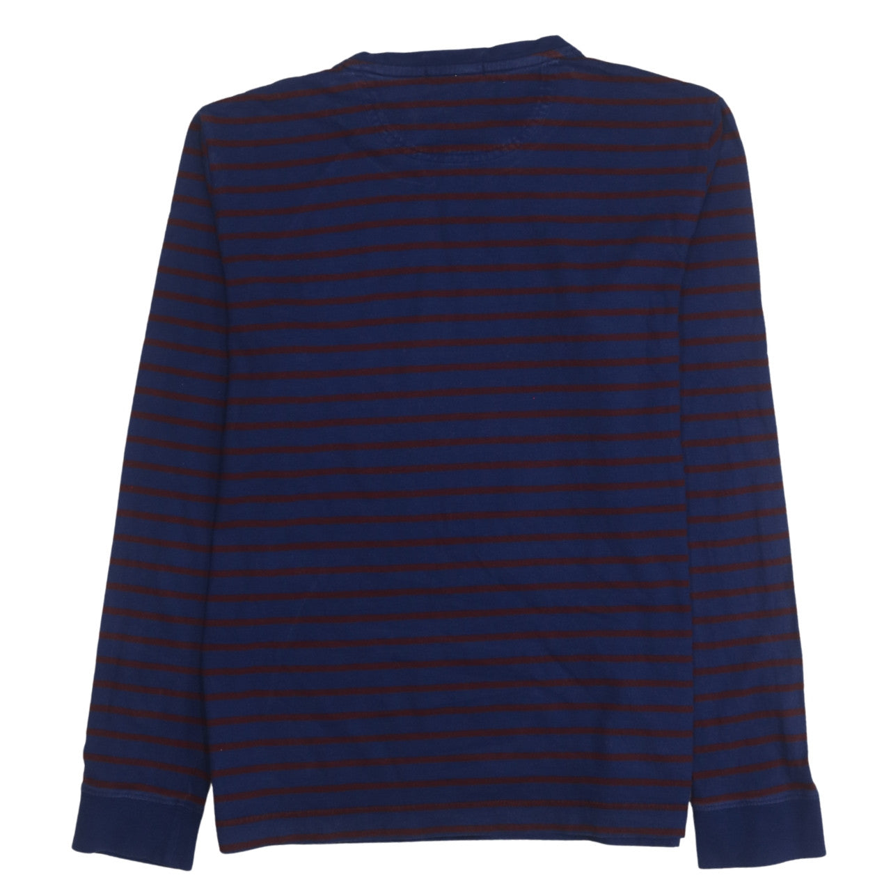Fred Perry Men's Blue Striped Long Sleeve Cotton T-Shirt M