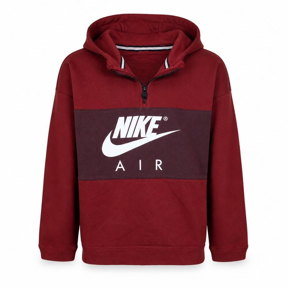Nike Boys Red Half Zip Hoodie 12-13 Years Graphic Print Fleece Top