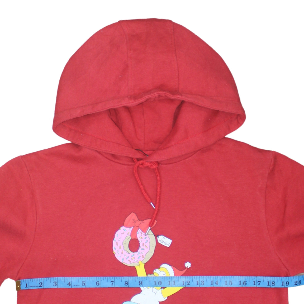 Primark Men Red Pullover Hoodie XS The Simpsons Homer Christmas