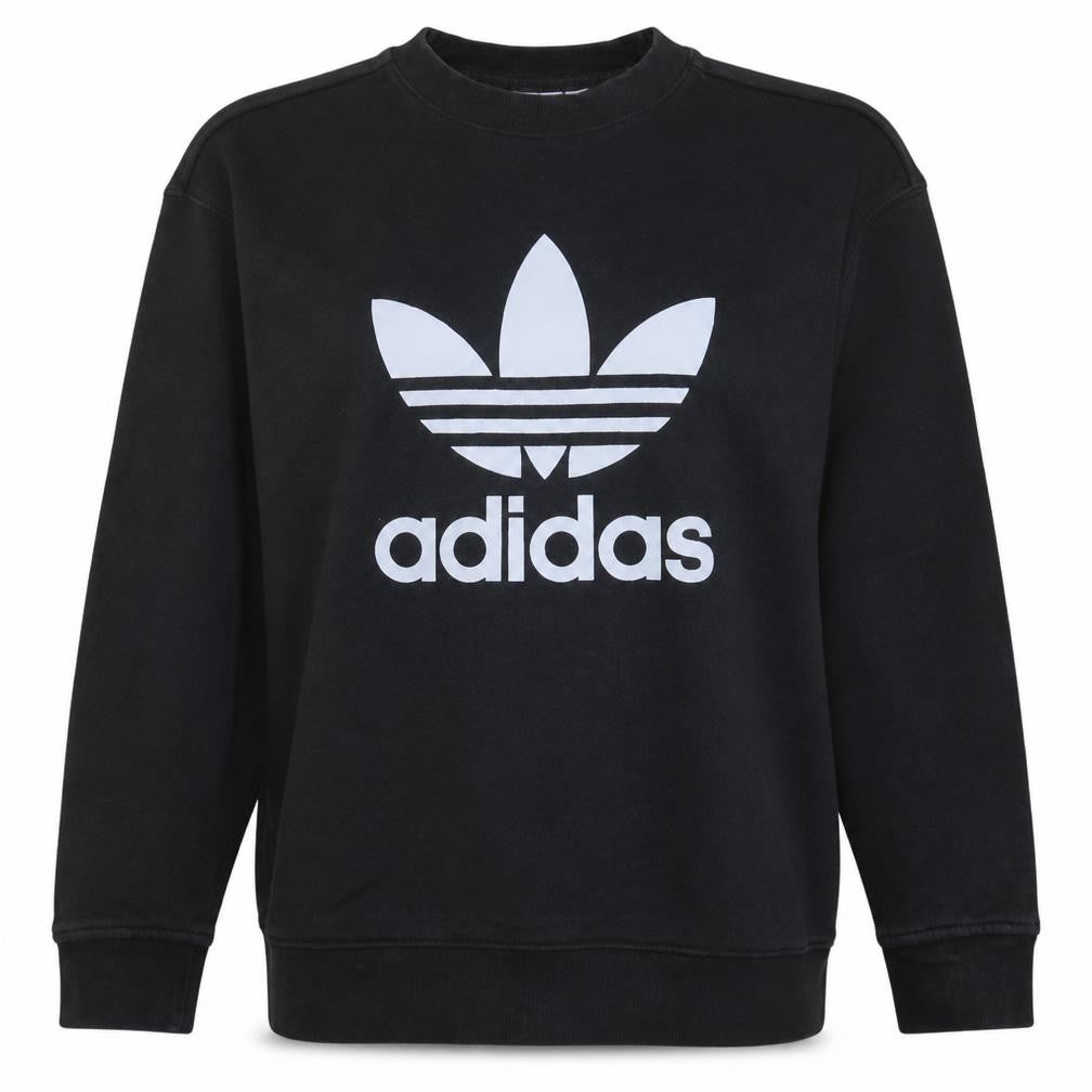 Adidas Women Black Size 12 Crew Neck Pullover Sweatshirt
