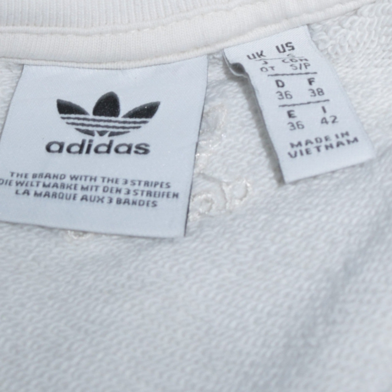 Adidas Womens White Floral Crew Neck Sweatshirt Size 12 UK