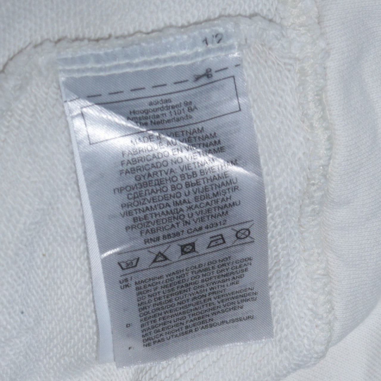 Adidas Womens White Floral Crew Neck Sweatshirt Size 12 UK