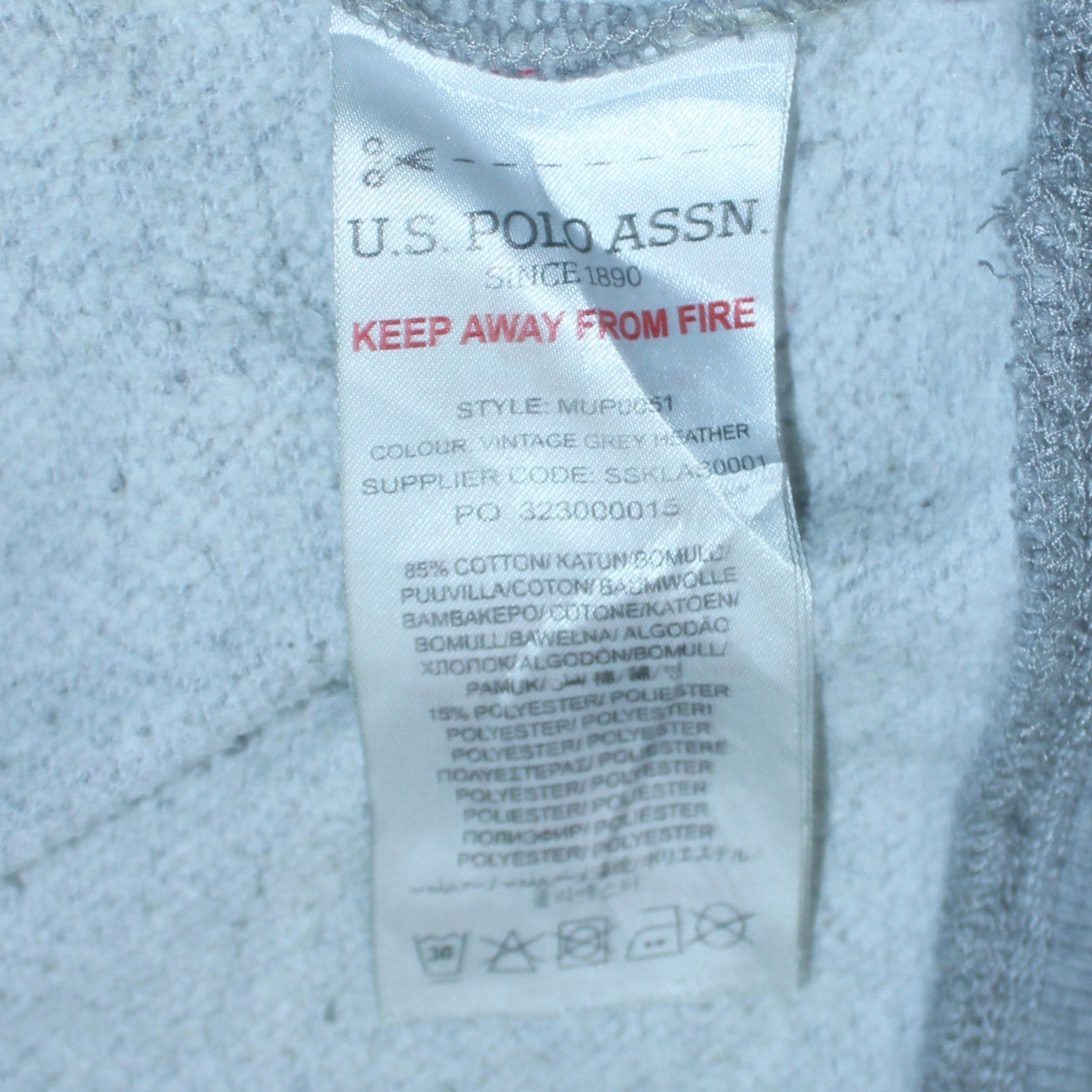U.S. Polo Assn. Men's Grey Crew Neck Sweatshirt Size S Regular Fit