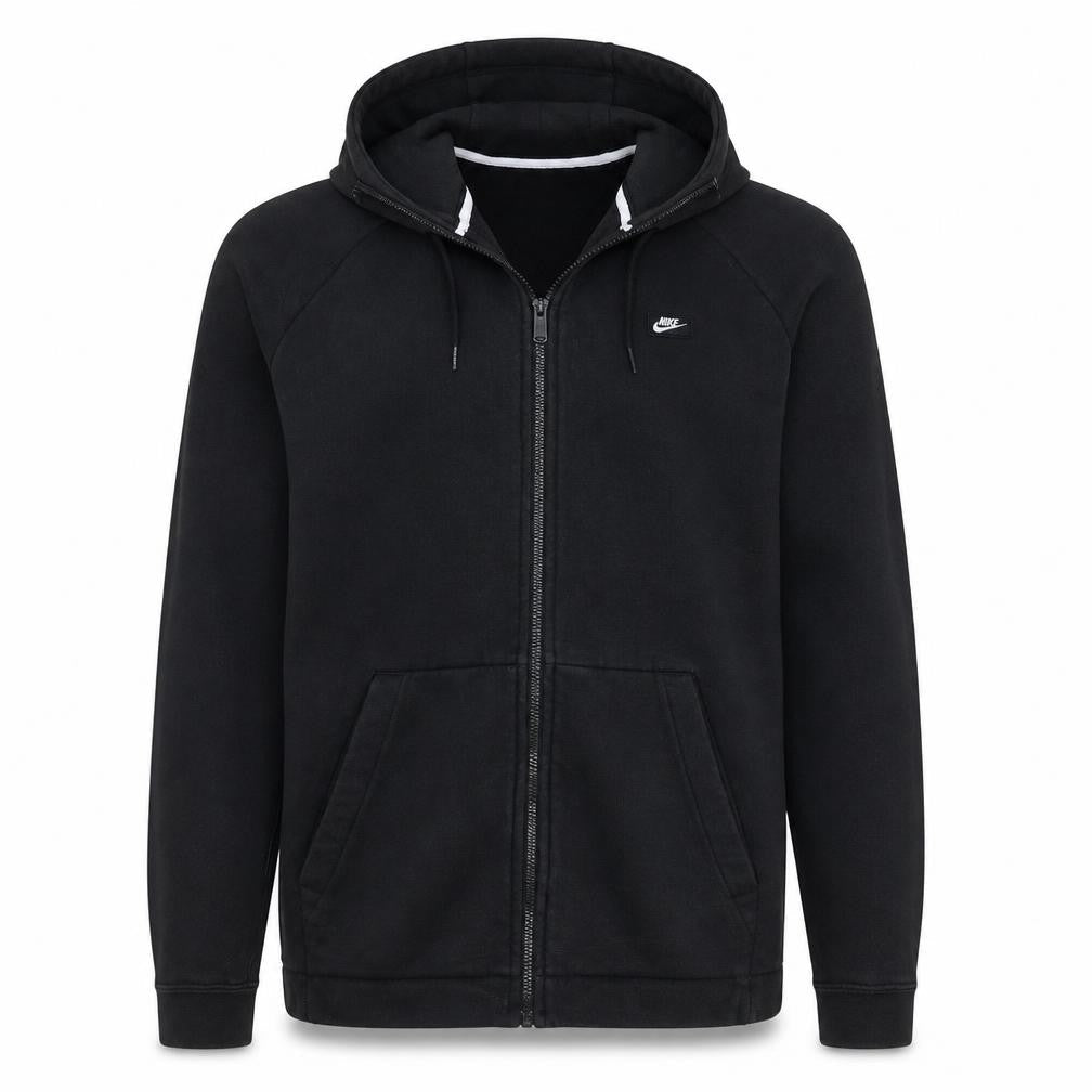 Nike Men's Black Full Zip Hoodie Size L Classic Fleece Sweatshirt