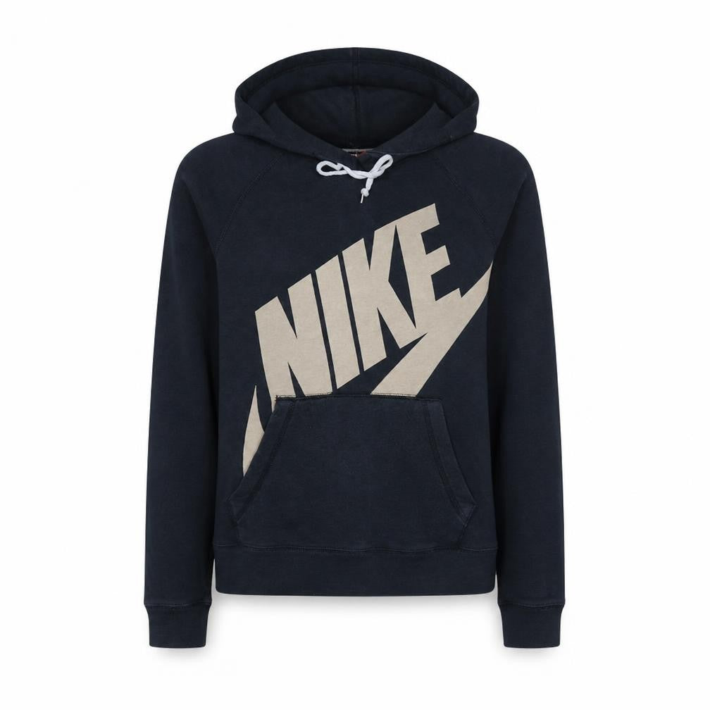 Nike Womens Black Beige Pullover Hoodie Medium Logo Print