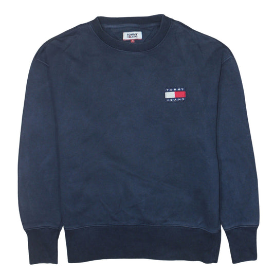 Tommy Jeans Men's Blue Crew Neck Sweatshirt Size S Classic Logo