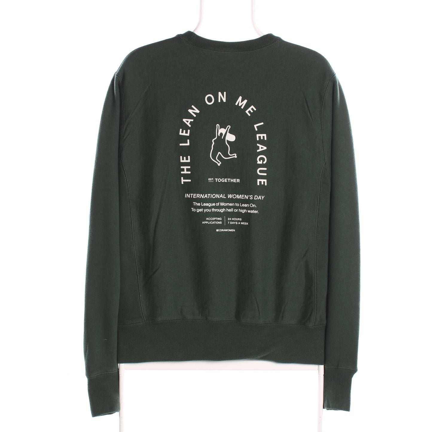 Champion Women's Green Crew Neck Graphic Sweatshirt Size S