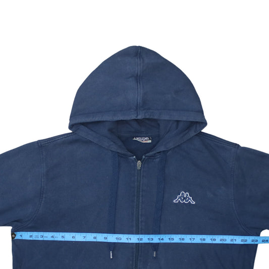 Kappa Men's Blue XL Full Zip Hoodie Cotton Blend Sweatshirt