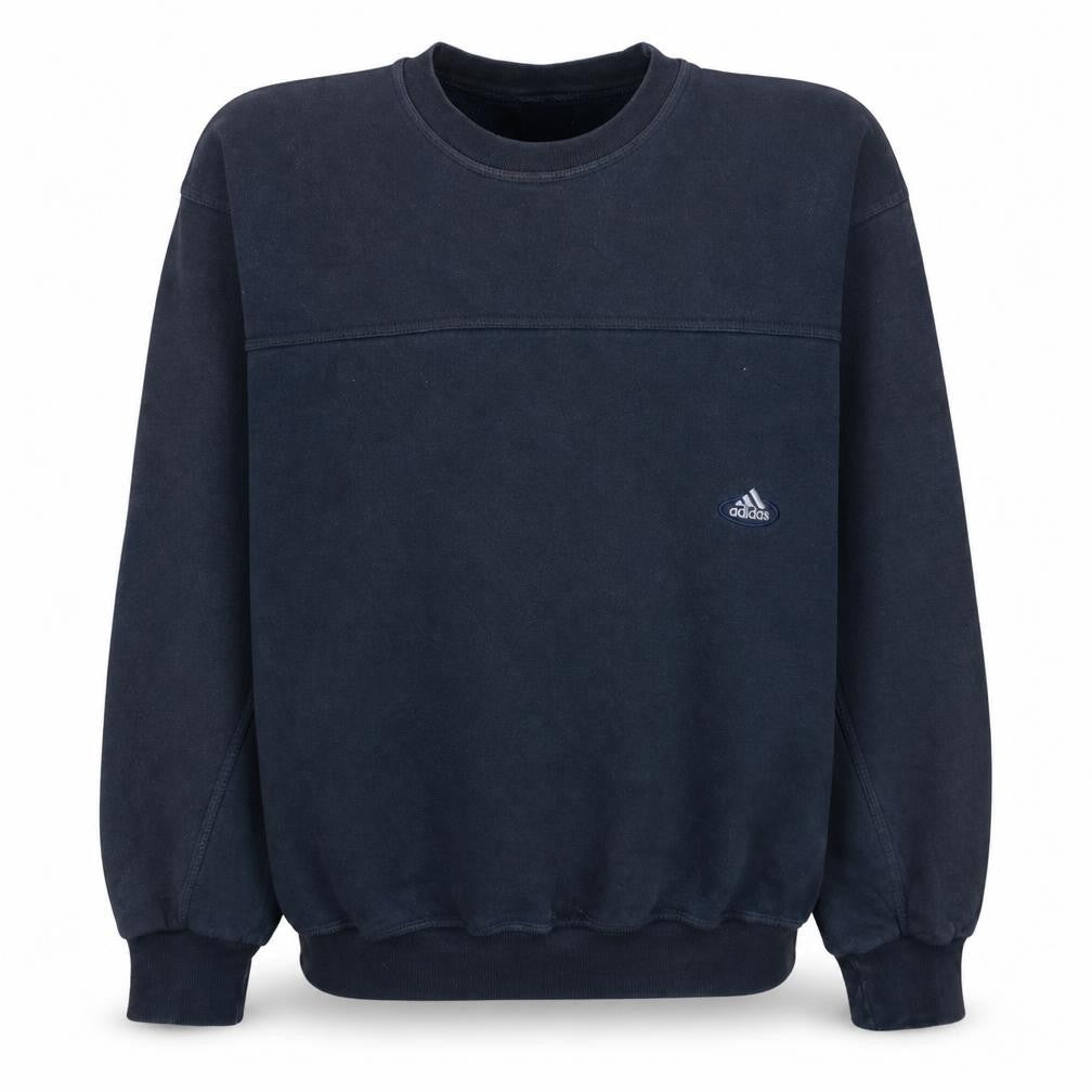 Adidas Mens Blue Crew Neck Pullover Sweatshirt Size M