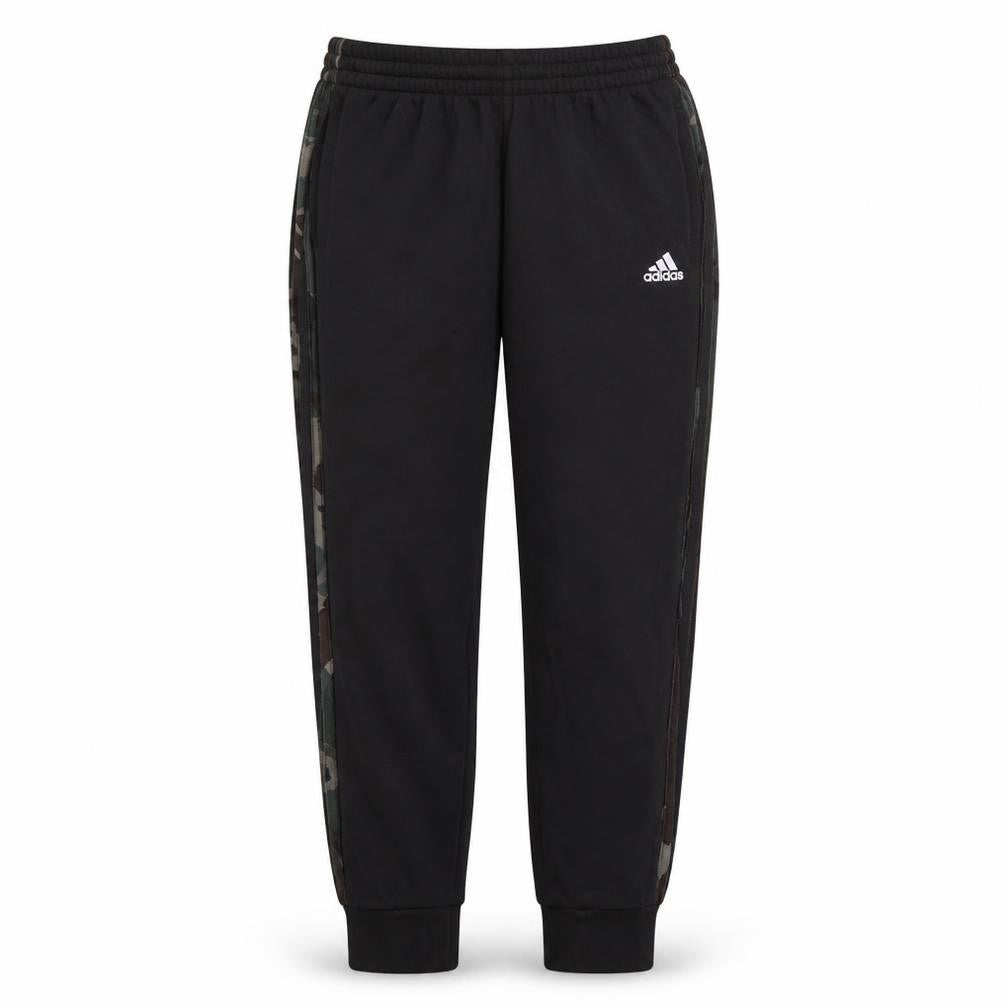 Front view of Adidas women’s black jogger trousers m elastic waist fleece sports pants