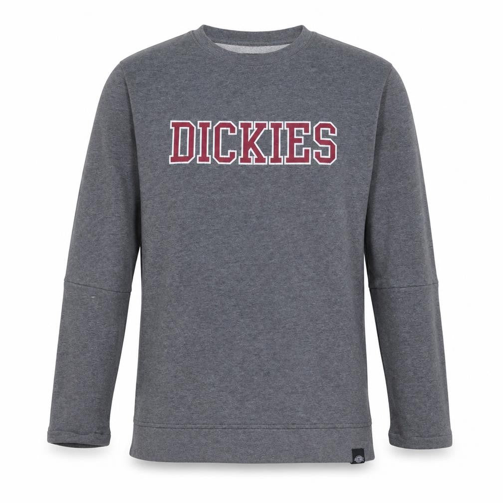 Dickies Men's Grey Logo Pullover Sweatshirt Medium