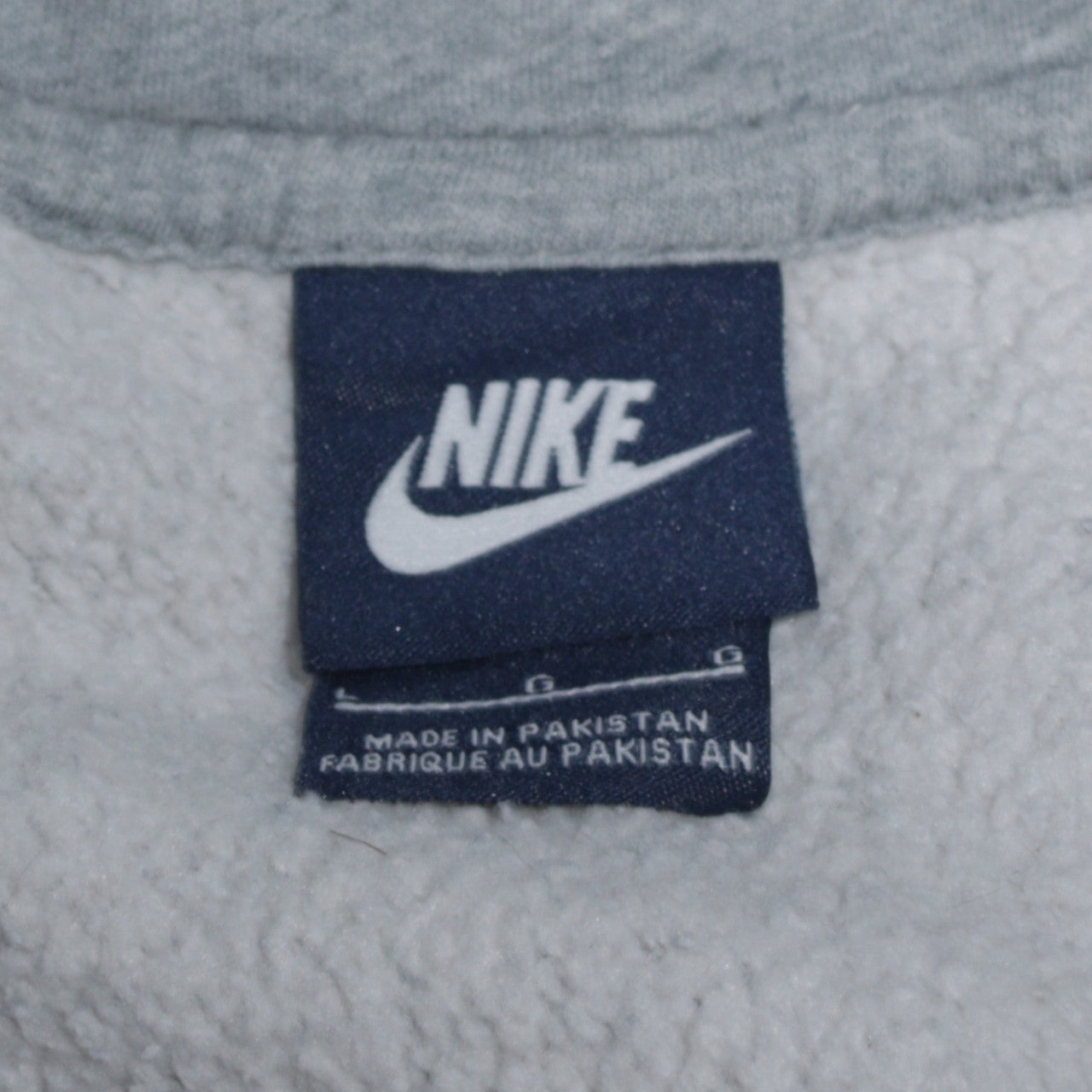 Nike Men Grey 1/2 Zip Fleece Hoodie Size L Classic Fit