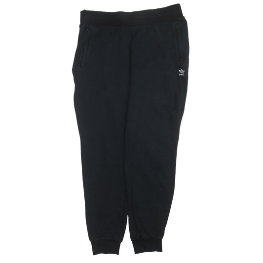 adidas Womens Black Jogger Sweatpants L Fleece Comfort Tapered Fit