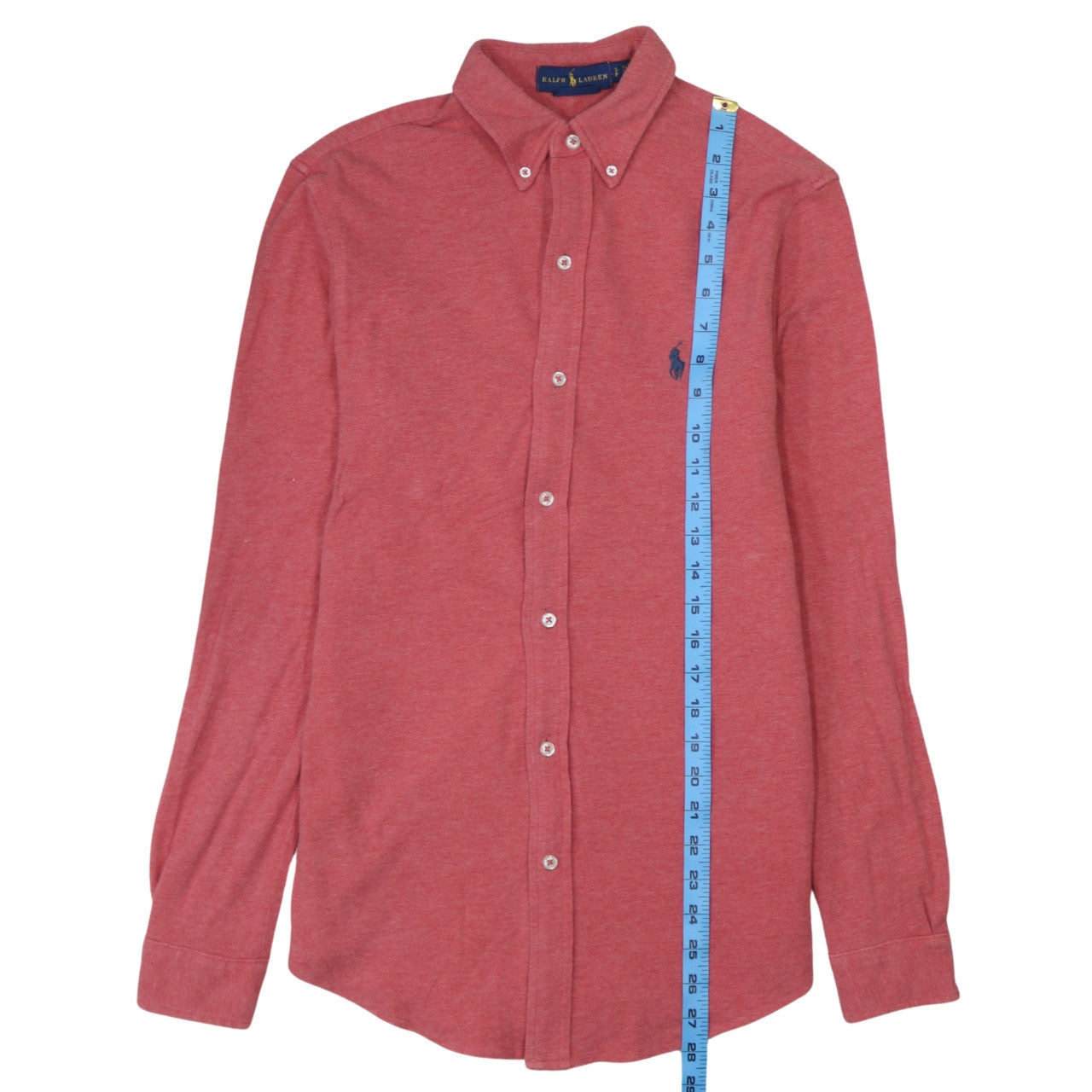 Ralph Lauren Men's Red Cotton Button-Down Shirt Size S Regular Fit