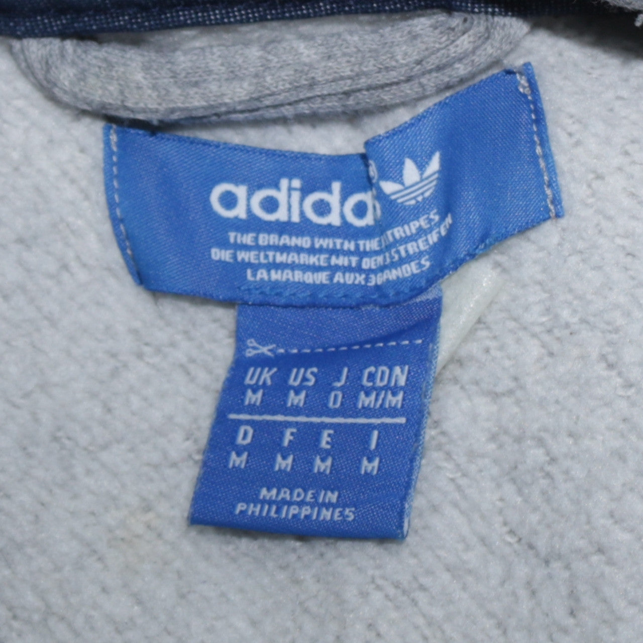 Adidas Mens Grey Henley Hoodie Medium Sports Hooded Sweatshirt