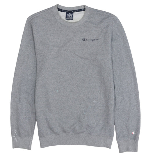 Champion Men's Grey Medium Pullover Sweatshirt Logo Crew Neck