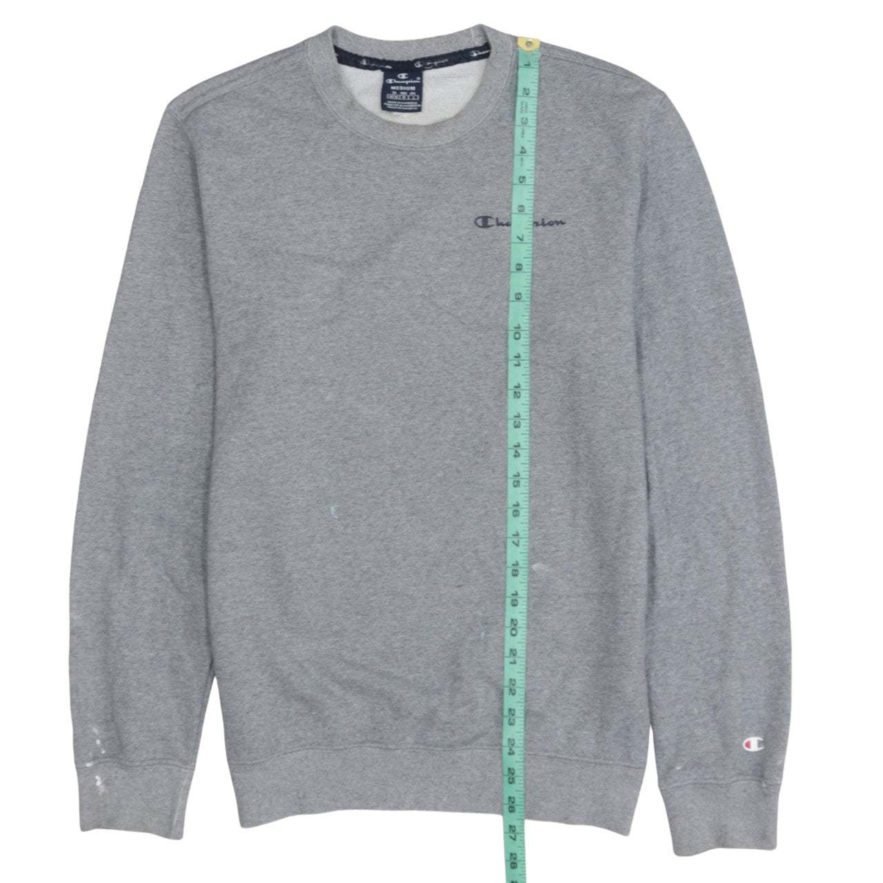 Champion Men's Grey Medium Pullover Sweatshirt Logo Crew Neck
